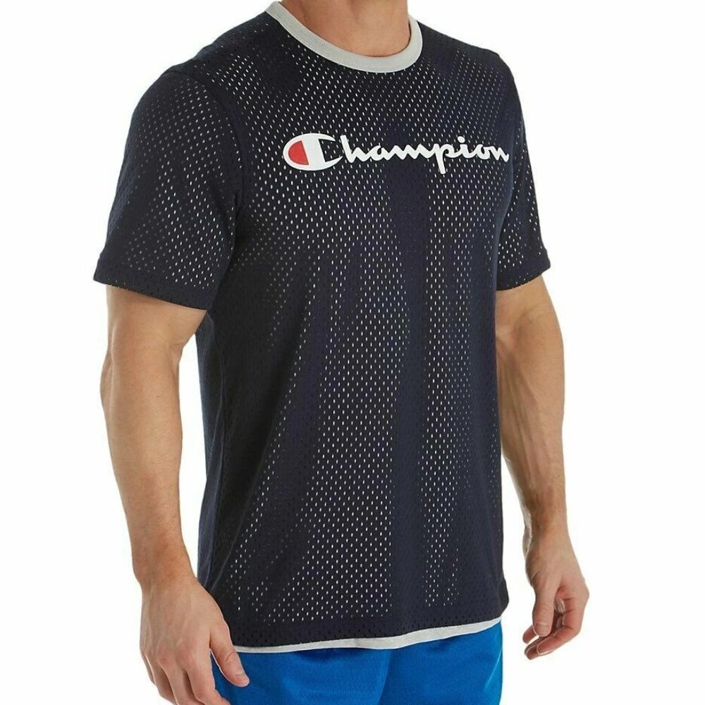 Champion T4504 Reversible Mesh T-Shirt Double Dry Moisture Management Medium